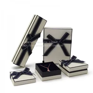 2020New Design Rectangle Fancy Cardboard Jewelry Box With Ribbon Bow Customized Size And Logo Urbrand thumbnail-1