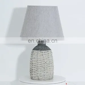 European Style Rope Pattern Cement Table Lamp for Indoor Room thumbnail-1
