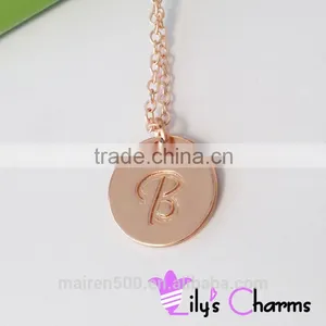 Wholesale Cheap Beautiful Unique Design Initial Disc Necklace thumbnail-1
