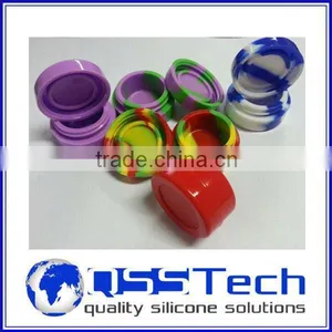 High Quality 7ml Customized Small Clear Airtight Glass Jar With Lid/ Oil Dab Wax Container/ Silicone Wax and Oil Container thumbnail-1