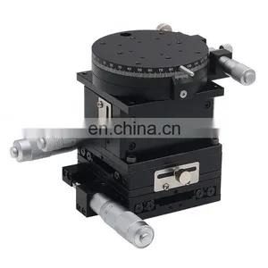 80x80mm Crossed Guide Rail SEMXYZR-80 XYZR 4-Axis Micrometer Linear Stage Manual Linear Stage thumbnail-1