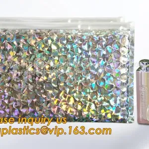 Printing Zipper Plastic Foil k Packaging Hologram Laser Holographic Aluminum Foil Folding Pouch Bags For Jewelry thumbnail-5