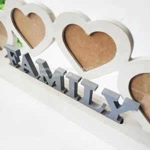 Custom 4cps White Heart Shaped Photo Frame Wooden Desktop Ornament thumbnail-4