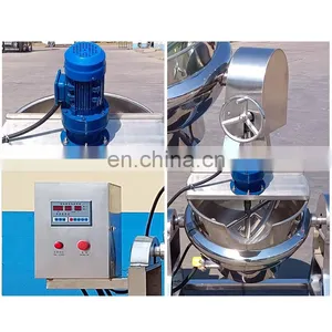 Vacuum Food Machine Mixer 100 Gas Heat Commercial Electric 200 Liter Jacketed Cook Steam Kettle With Agitator thumbnail-4