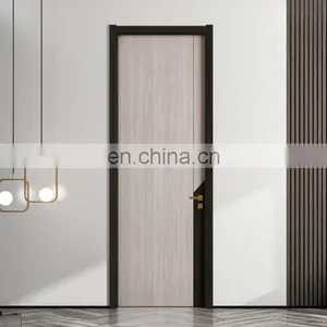 Economic House Apartment Door With 5mm MDF Board Hinged Interior Bedroom Door Painting Free MDF Door thumbnail-5