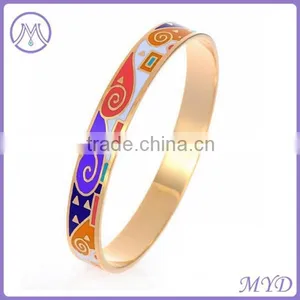 European Fashion Stainless Steel Enamel Cuff Bangle thumbnail-1