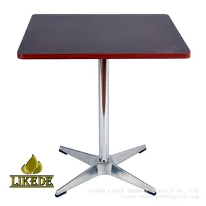 Hot Sale Morden Design Aluminum Base Coffee Table Black Dining Table for Cafe Restaurants thumbnail-1