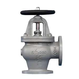 JIS F7308 5K 10K 16K Flange Cast Iron Globe Valve Cast Steel Marine Valve Angle Globe Valve thumbnail-2