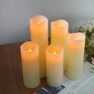 Wholesale Perfect Suit Paraffin Real Wax 5pcs Set 2AA Batteries Candles With Bullet Wick Remote Candles thumbnail-1
