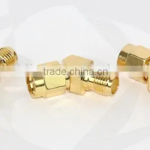 Male/female Gold-plated 45 Degree Right SMA Adaptor Connectors, RF Coaxial Cable Adaptor Connector thumbnail-1
