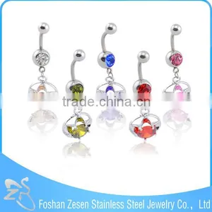 Hot Promotional Women Cute Curved Barbell Crystal Nickel Free Indian Navel Piercing thumbnail-3
