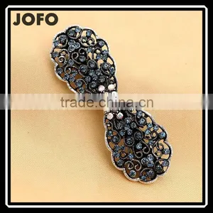 Trendy Hair Barrettes Purple Crystal Rhinestone Bridesmaid Wedding Party Fashion Flower Hair Clip Jewelry thumbnail-1