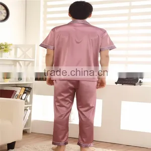 New Fashion Sexy 100% Silk Plus Size Men Sleepwear thumbnail-3