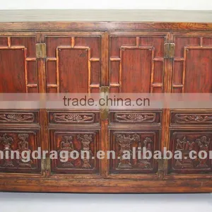 Chinese Antique Furniture Shanxi Pine Wood Four Door Cabinet thumbnail-1