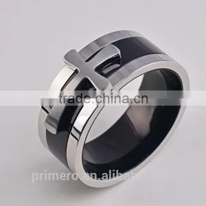 New Black Color Detachable Cross Titanium Stainless Steel Male Ring For Men Fine Jewelry thumbnail-5