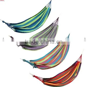 Stripe Canvas Hammock Swing Bed For Camping Hiking Travel Outdoor With Carry Bag thumbnail-1