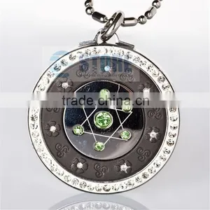 Fashion Seven Star Style Scalar Energy Pendant/Stainless Steel Pendant With Shinning Green Diamond Quality Choice thumbnail-4