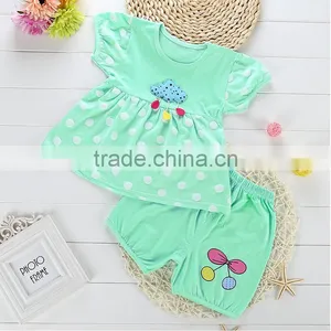 2016 Summer Wholesale Girls Boutique Cotton Dress + Short Pants Set Kindergarten Girl Clothing Baby Girl Boutique Clothing Sets thumbnail-1