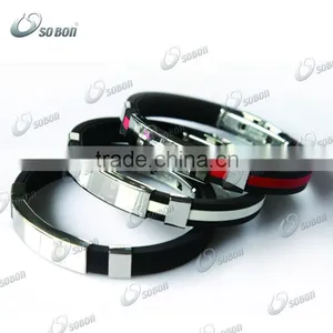 Elegant Silicone Energy Bracelet With Metal Clasp for Sport/Health thumbnail-1