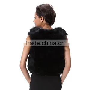 Fashion Lady Balck Sleeveless Fur Vest in Guangzhou 2016 thumbnail-4