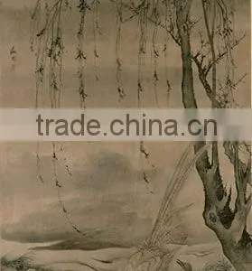 High Simulation Painting of Willow Tree and Silver Pheasants thumbnail-1