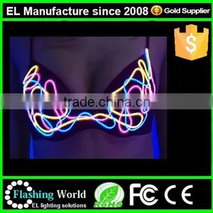 New Style Unique Padded Thin EL Wire Light up Ladies Thin Sex Woman Cotton Bra thumbnail-1