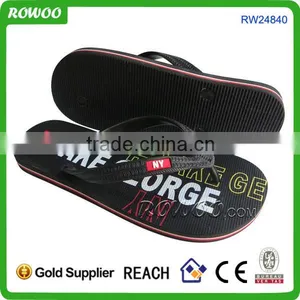 High Quality Black Custom Rubber Mens Flip Flops Wholesale thumbnail-3