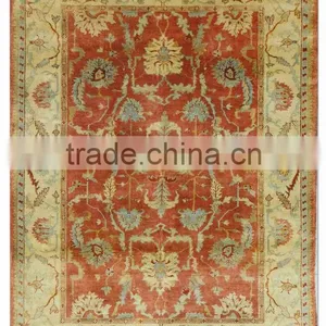 1067 Rust Beige Oshak Carpets Made With Fine Handspun Wool thumbnail-1