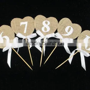 Personalized Monogram Burlap Numbers Seating Charts thumbnail-4