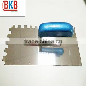 Notched Stainless Steel Plastering Trowel With Wooden Handle thumbnail-2