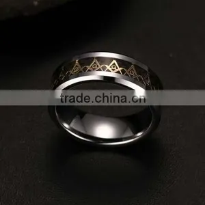 Vintage Logo Engraving Masonic Ring, Generous Masonic Logo Men's Rings thumbnail-5