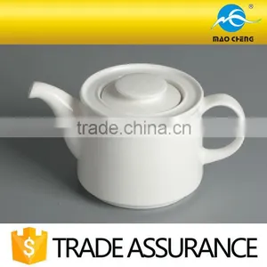 Restaurant Plain Fine China Ceramic Teapot thumbnail-1