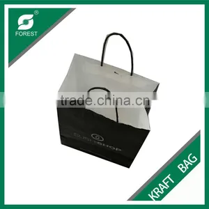 COSTOM LOGO PRINTED BLACK PAPER BAG thumbnail-2
