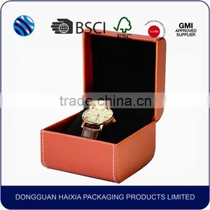 2016 Luxury PU Leather Single Watch Storage Case Box With Sponge Pillow thumbnail-6