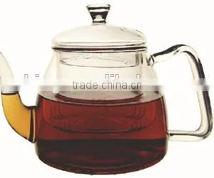 Heat Resistant Pyrex Clear Glass Tea Pot With Glass Filter With FDA thumbnail-1