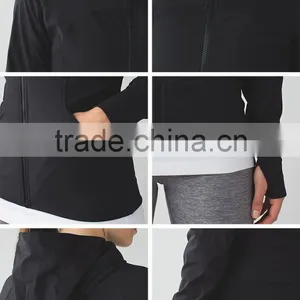 Chambray Blazer Women Autumn Jacket With Hood Made in China thumbnail-3