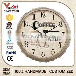 Hot 2016 Popular Design Customization Iron Bottle Cap Paper Clock Craft thumbnail-1