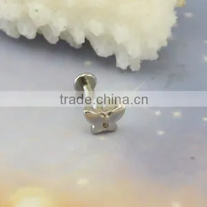 Custom Butterfly Shaped Lip Piecing Studs Fashion Body Piercing Jewelry Internally Thread Labrets Rings thumbnail-2