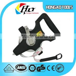 Wholesale White Metric and Inch Plastic Hook Blade Fiber Glass Plastic Measuring Tape thumbnail-1