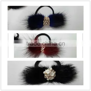 Cute and Colorful Real Mink Fur Hairband Accessories for Beautiful Girl thumbnail-2