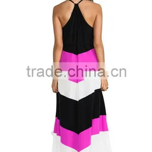 2015 Gowns Women Colour Block Gown Fashion Gown Design for Women Wear Long Gowns thumbnail-4