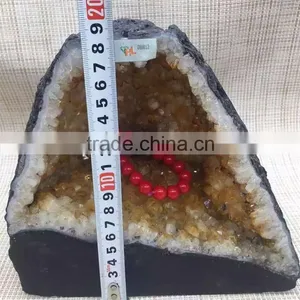 Natural Crystal Citrine Geode For Sale Medium Home Decoration thumbnail-2