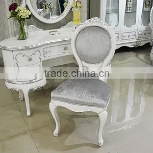 After Neoclassical European Style Antique Bedroom Furniture Sets Bed Bedside Table Wardrobe Dressing Table Chair Commode thumbnail-4