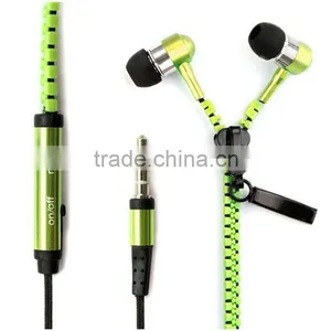 Newest Design Hot Selling Zipper Headphones Zipper Earphone for Mobile Phone thumbnail-2