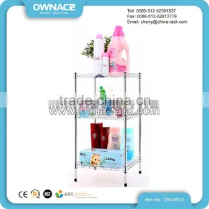 Adjustable Layers Light Duty Chrome Wire Shelving Rack thumbnail-3