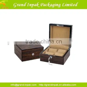 Elm Burl Wooden Watch Display Case for 8 With Lock thumbnail-2