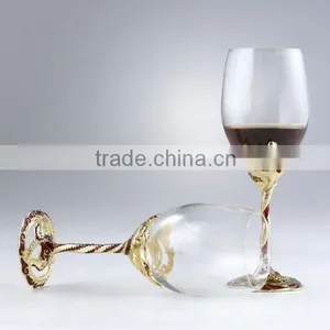 RORO Auspice Dragon and Phoenix Enamel Crystal Glass Red Wine Glass thumbnail-1