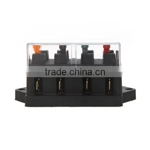 Universal Car Truck Vehicle 4 Way Circuit Automotive Middle-sized Blade Fuse Box Block Holder thumbnail-2
