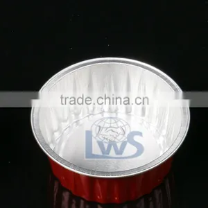 Colored High Quality Round Aluminum Foil Container With Lid Used for Pudding,yogurt, Cupcake thumbnail-2
