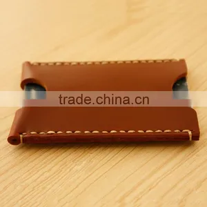 Genuine Leather ID Card Holder Bus Card Holder Embossed Logo Card Hlder thumbnail-2